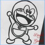 Contoh Sketsa Lukisan Doraemon