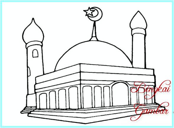 Contoh Sketsa Masjid Minimalis