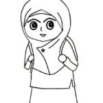 Gambar Sketsa Anak Muslimah