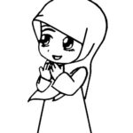 Gambar Sketsa Animasi Muslimah