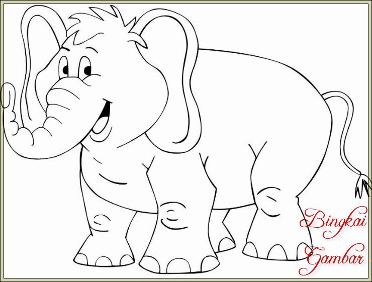Gambar Sketsa Binatang Gajah