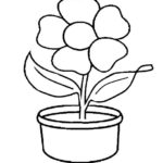 Gambar Sketsa Bunga Dalam Pot