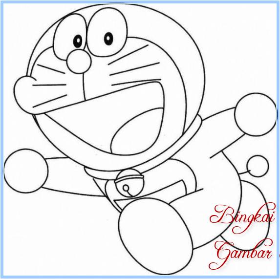 Gambar Sketsa Doraemon Hitam Putih