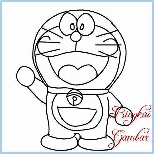 Gambar Sketsa Doraemon Paling Mudah