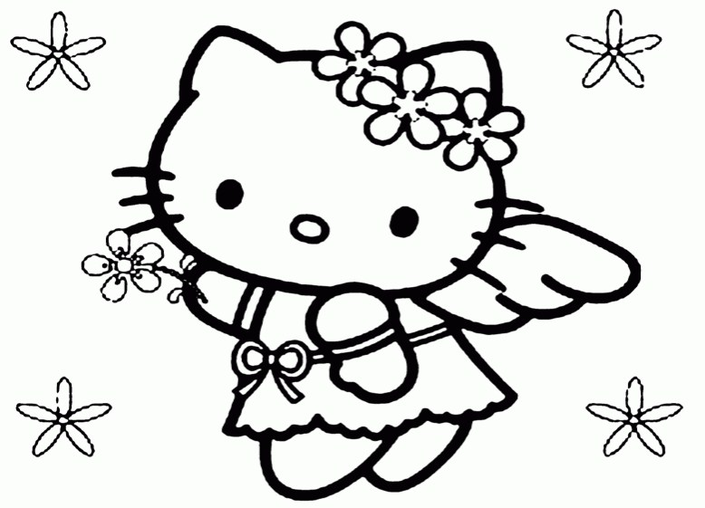Gambar Sketsa Hello Kitty Lucu