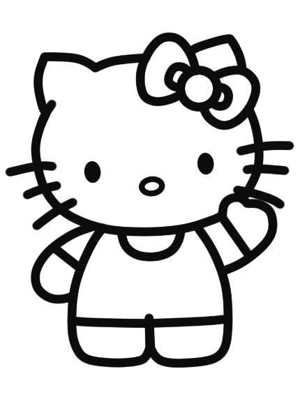 Gambar Sketsa Hello Kitty