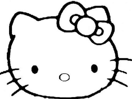 Gambar Sketsa Kepala Hello Kitty