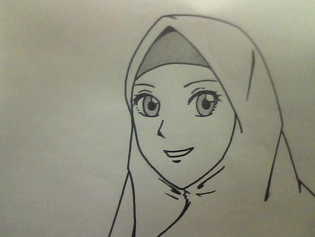 Gambar Sketsa Muslim Muslimah