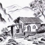 Gambar Sketsa Pemandangan Desa