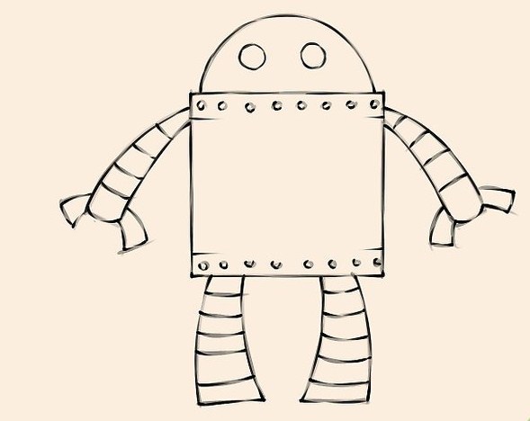 Gambar Sketsa Robot Sederhana