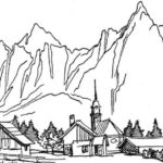 Gambar Sketsa Tentang Gunung