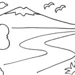Sketsa Gambar Gunung Dan Jalan
