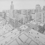 Gambar Sketsa Pemandangan Kota