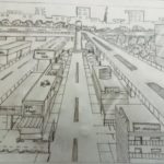 Gambar Sketsa Suasana Kota