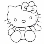 Gambar Sketsa Boneka Hello Kitty