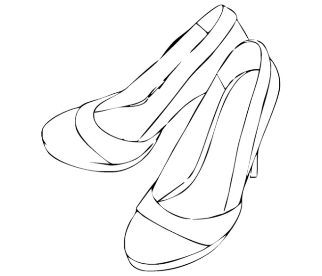 Gambar Sketsa Sepatu Heels