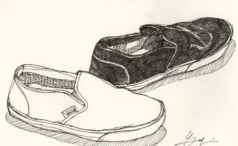 Gambar Sketsa Sepatu Vans