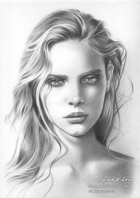 Lukisan Sketsa Wajah Wanita Cantik