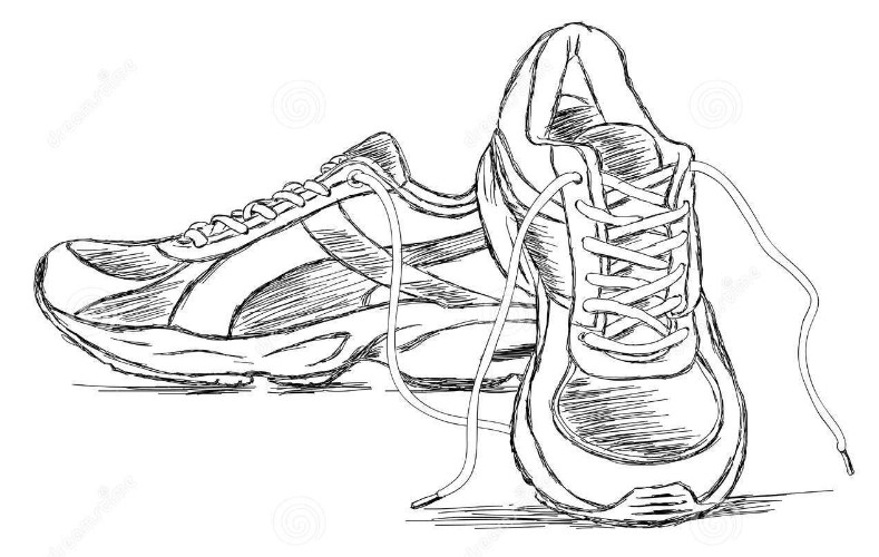 Sketsa Gambar Sepatu Sport