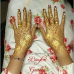 henna pengantin warna gold