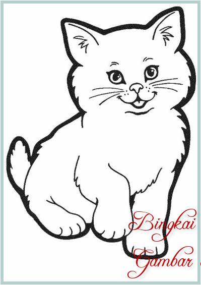 Gambar Sketsa Kucing Hitam Putih