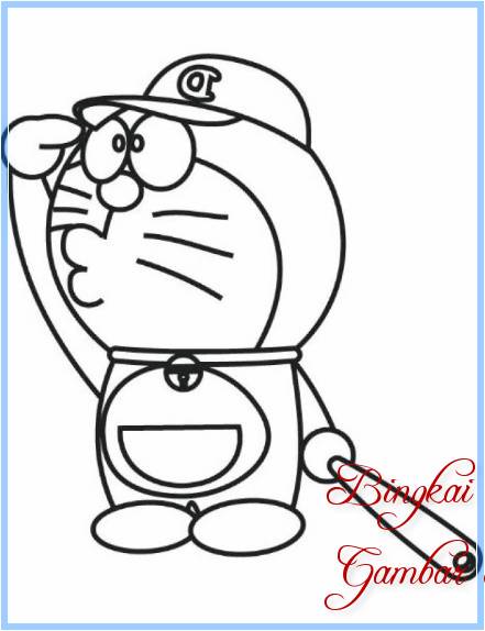 Sketsa Gambar Doraemon Hitam Putih