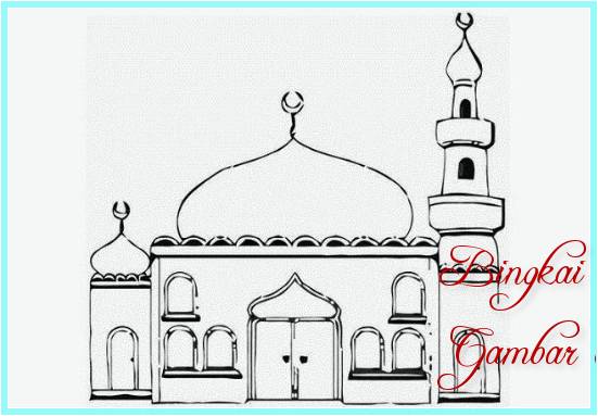 Sketsa Gambar Masjid Sederhana
