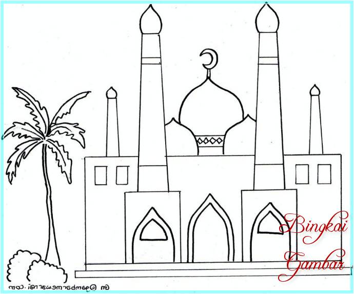 Sketsa Kaligrafi Masjid