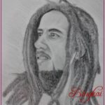 Gambar Sketsa Wajah Bob Marley
